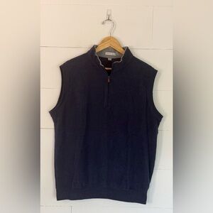 Peter Millar Blue and Gray Cotton Zip-Up Vest Size M